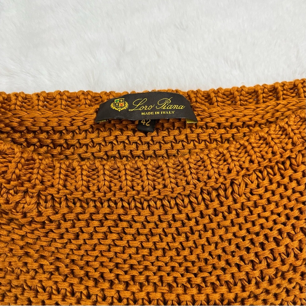 Loro Piana Silk Cotton Knit Brown Sweater Pullover 42 Italy $2295 - Picture 8 of 13